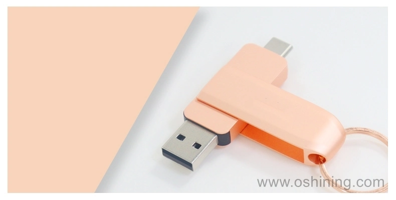 Swivel Rotating Metal OTG USB Flash Drive 2.0 3.0 for PC & Mobiles